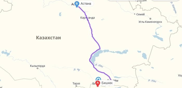 Астана до бишкека